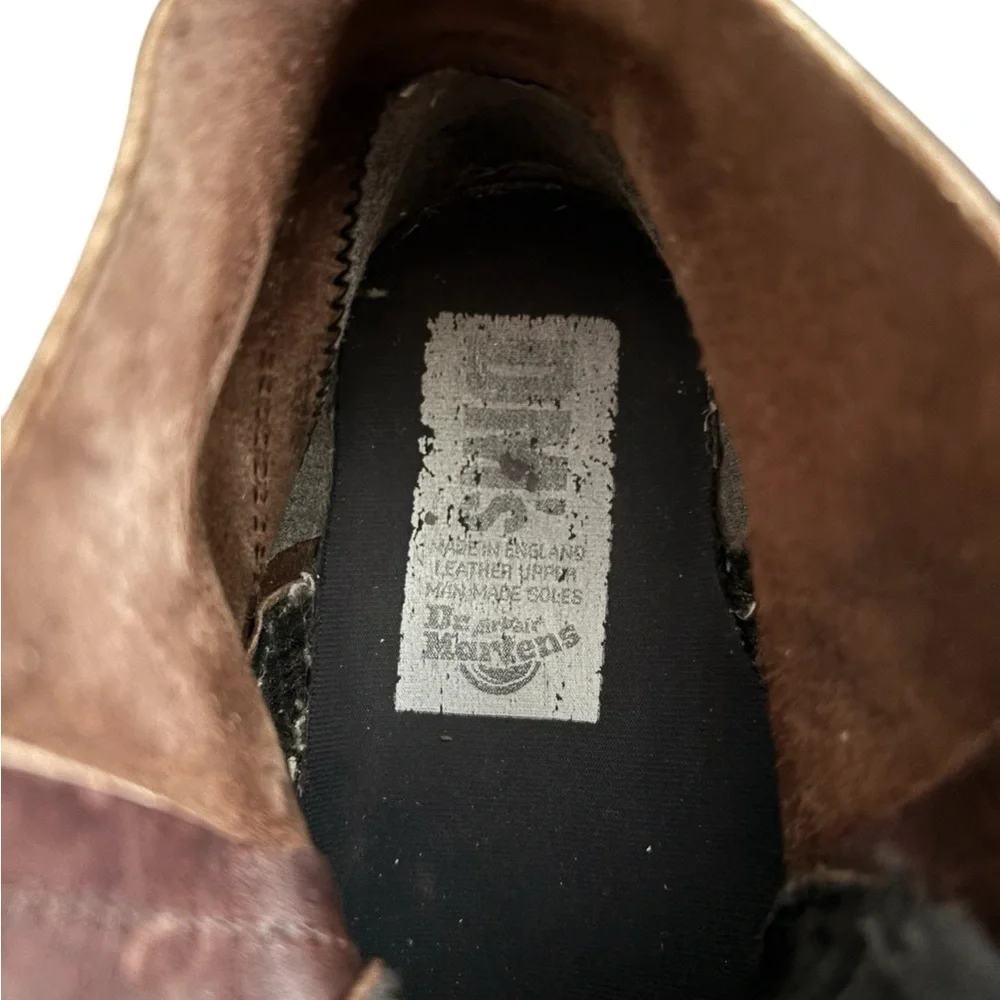 Doc Dr Martens Brown Air Wair Boots Sz Men’s 9 6 Hole Brown Made in England